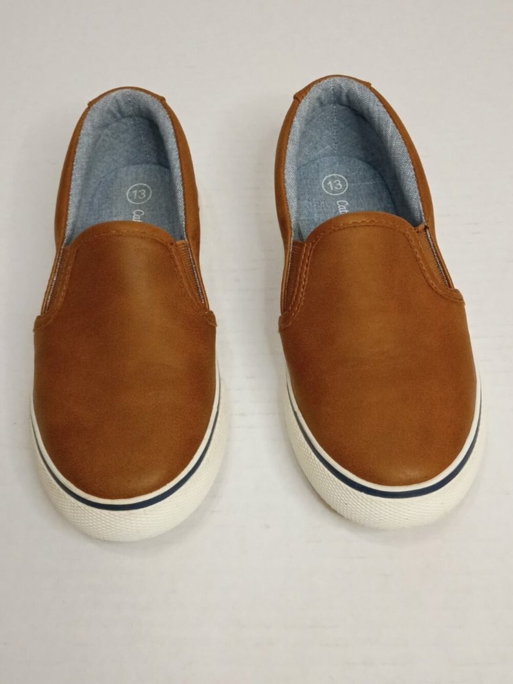 Cat & Jack Boys Cognac Brown Slip-On Sneakers Size 13